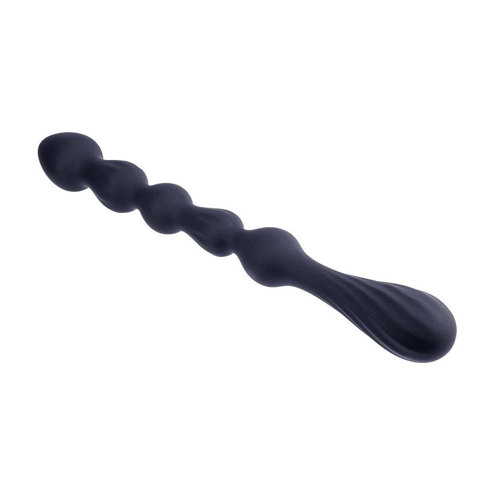 10.5 Inch Ribbed Silicone Anal Ball Beads Black
