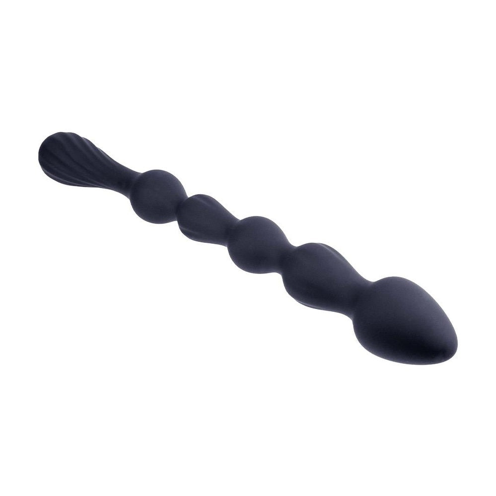 10.5 Inch Ribbed Silicone Anal Ball Beads Black
