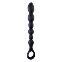 10 Inch Ribbed Silicone Anal Ball Beads Black