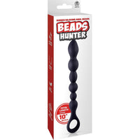 10 Inch Ribbed Silicone Anal Ball Beads Black