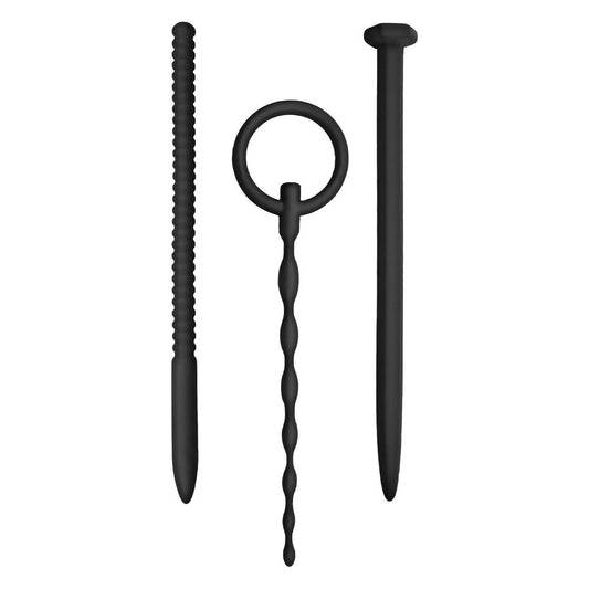 3 In 1 Silicone Urethral Sound Kit Set Black