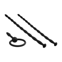 3 In 1 Silicone Urethral Sound Kit Set Black