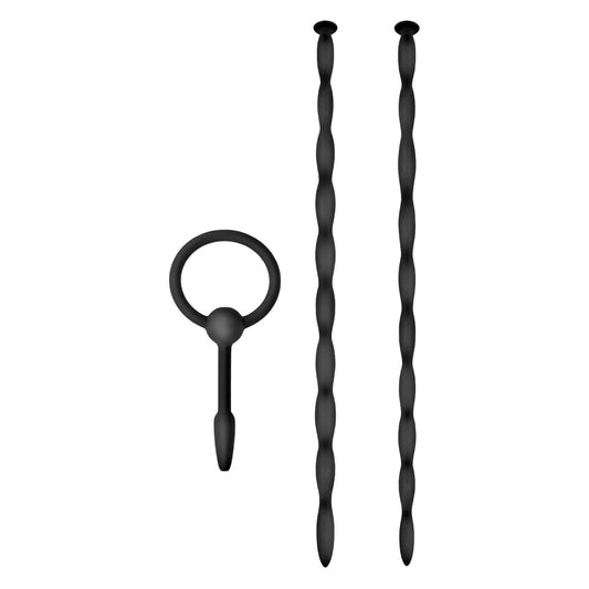 3 In 1 Silicone Urethral Sound Kit Set Black