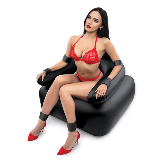 Inflatable Bondage Chair With Vibrating Dildo