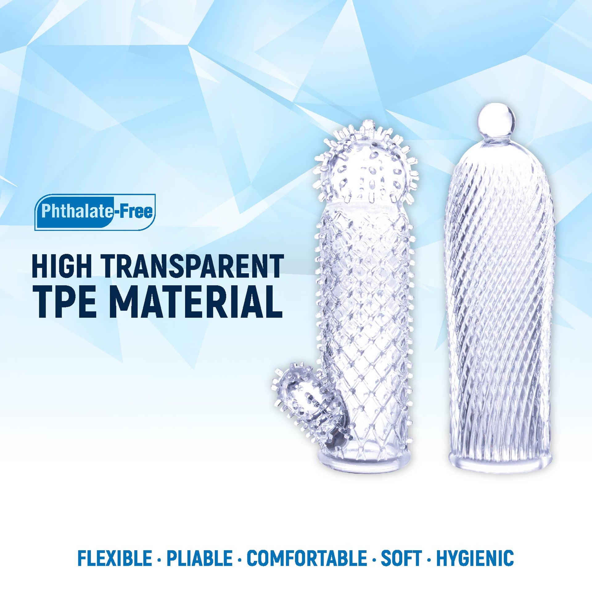 2 Seductive Tickler Sleeves Set Clear