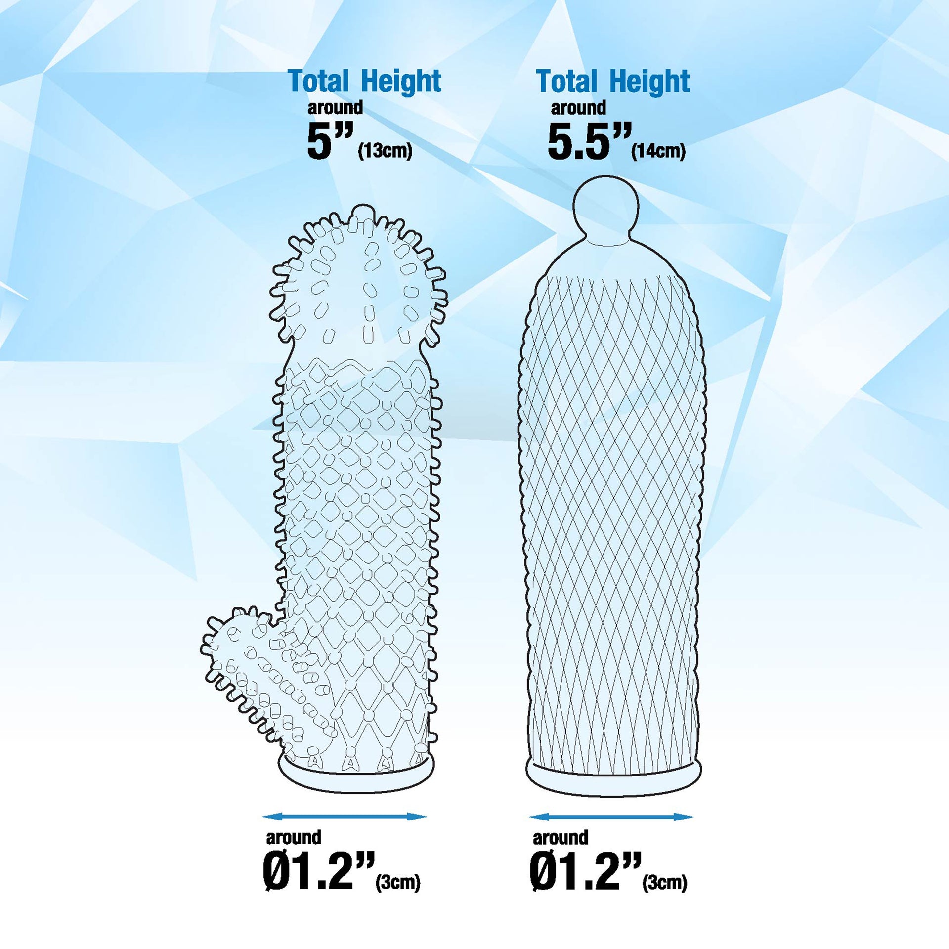 2 Seductive Tickler Sleeves Set Clear