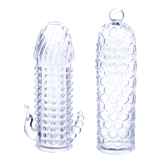 2 Seductive Tickler Sleeves Set Clear