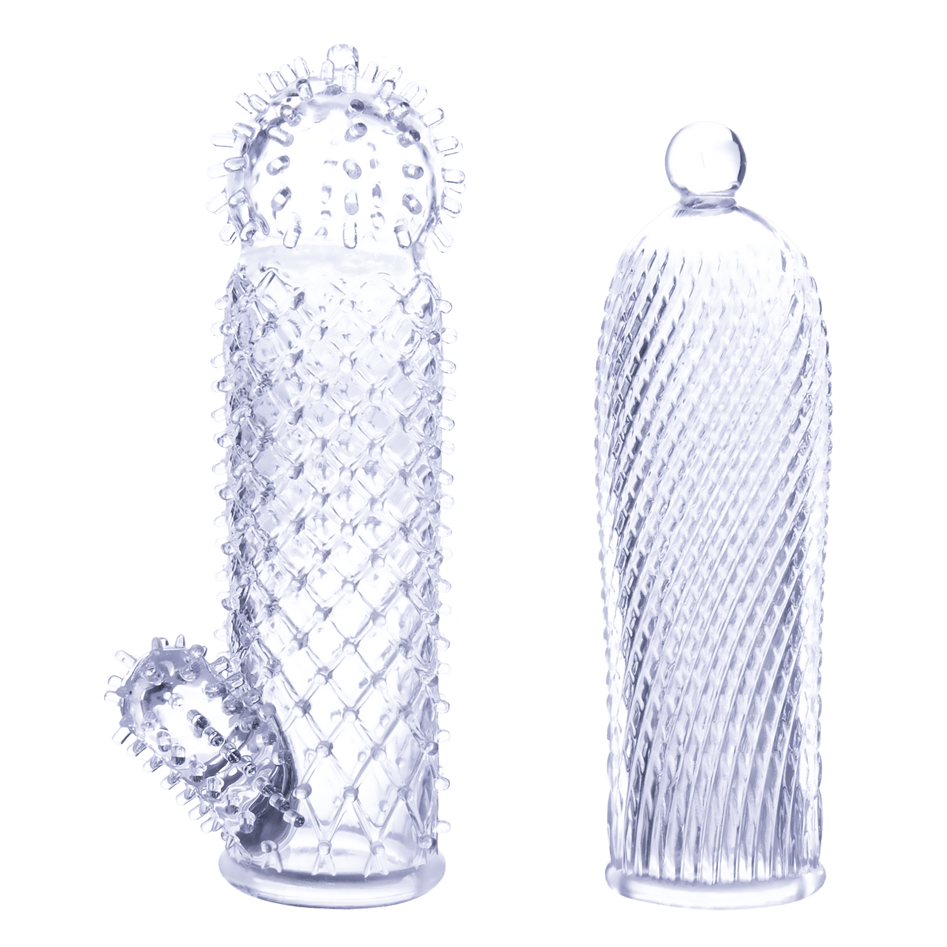 2 Seductive Tickler Sleeves Set Clear