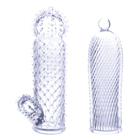 2 Seductive Tickler Sleeves Set Clear
