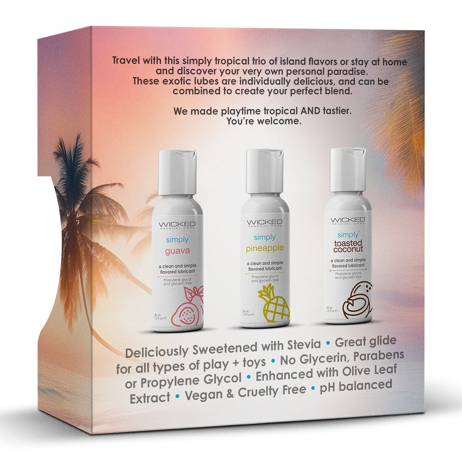 Simply Tropical Trio - vesipohjainen liukuvoide 3 x 30 ml