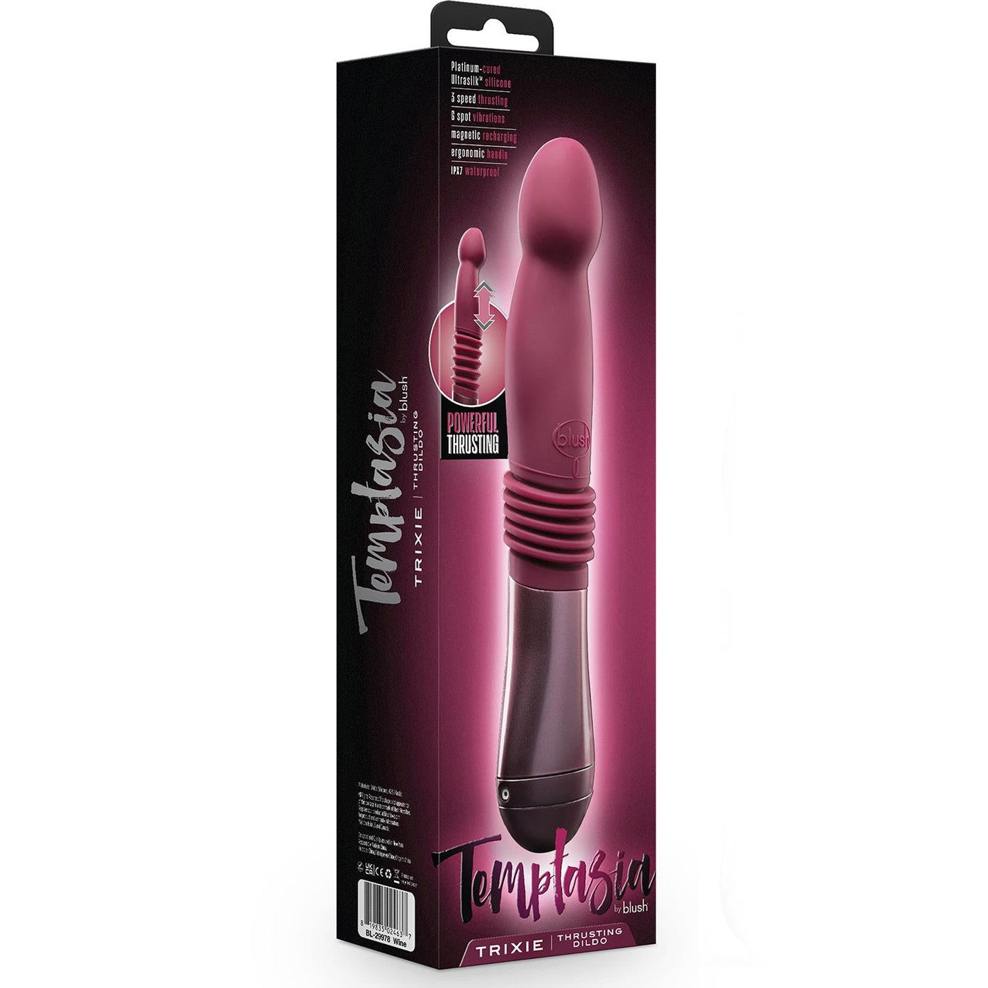 Temptasia Trixie Thrusting Dildo Wine