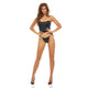 Bombshell Boudoir Lace Up Sides Corset Set Black