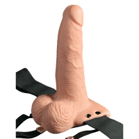 6 Inch Hollow Strap-On With Remote Light
