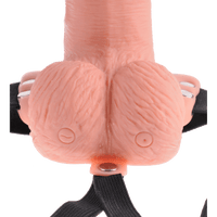 6 Inch Hollow Strap-On With Remote Light