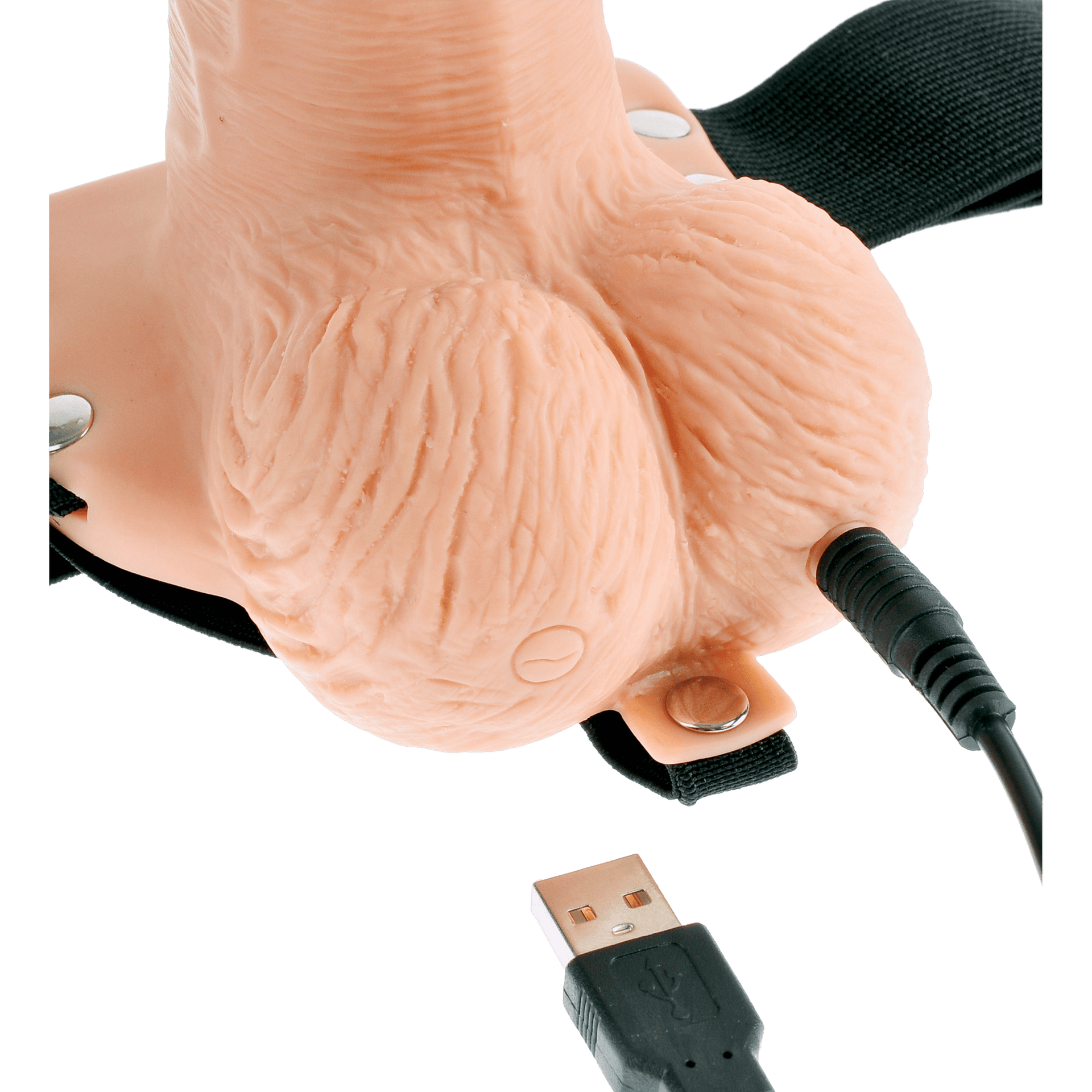 6 Inch Hollow Strap-On With Remote Light