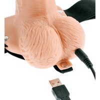 6 Inch Hollow Strap-On With Remote Light