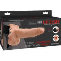 6 Inch Hollow Strap-On With Remote Light