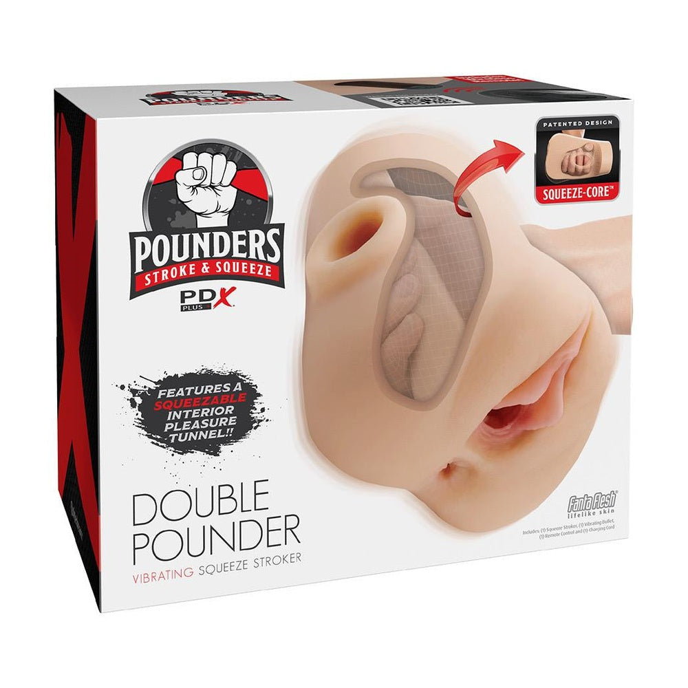 Double Pounder Vibrating Squeeze Stroker