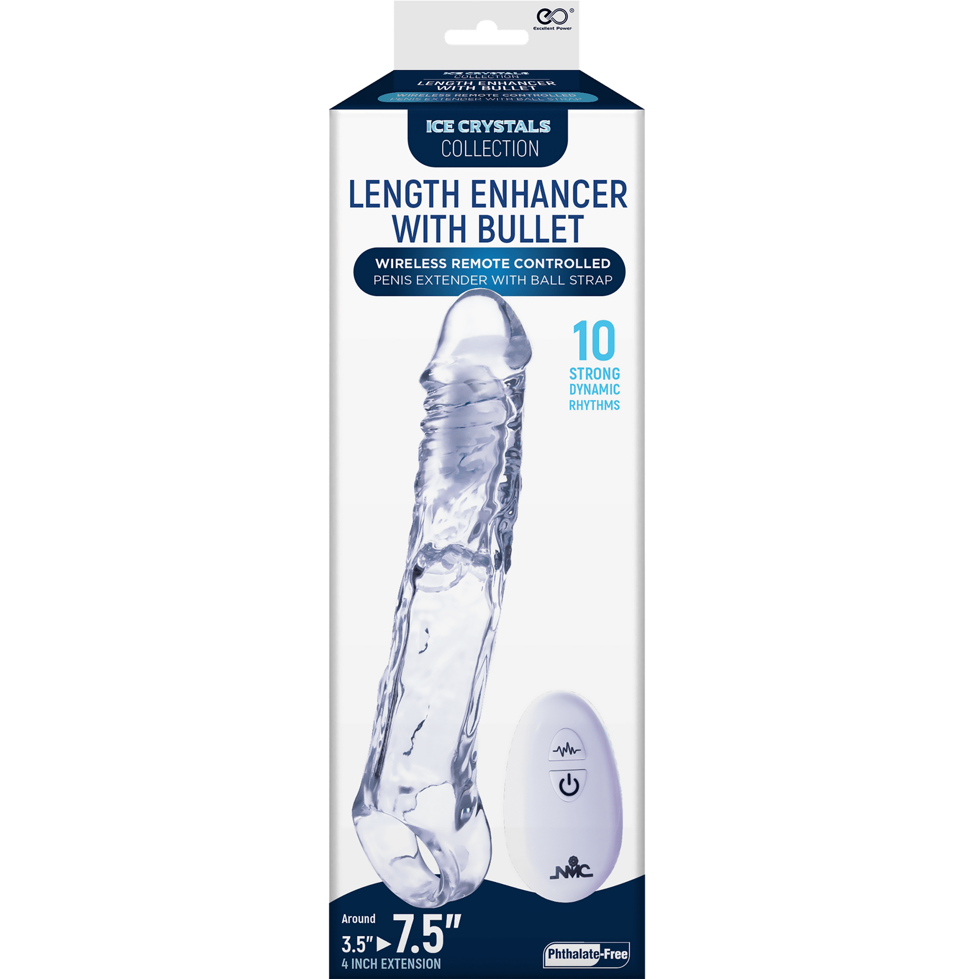 7.5 Inch Tpe Extension Sleeve With 10 Function Speed Bullet