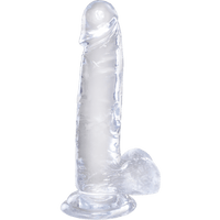 7 Inch Cock With Balls Clear