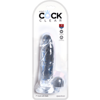 7 Inch Cock With Balls Clear
