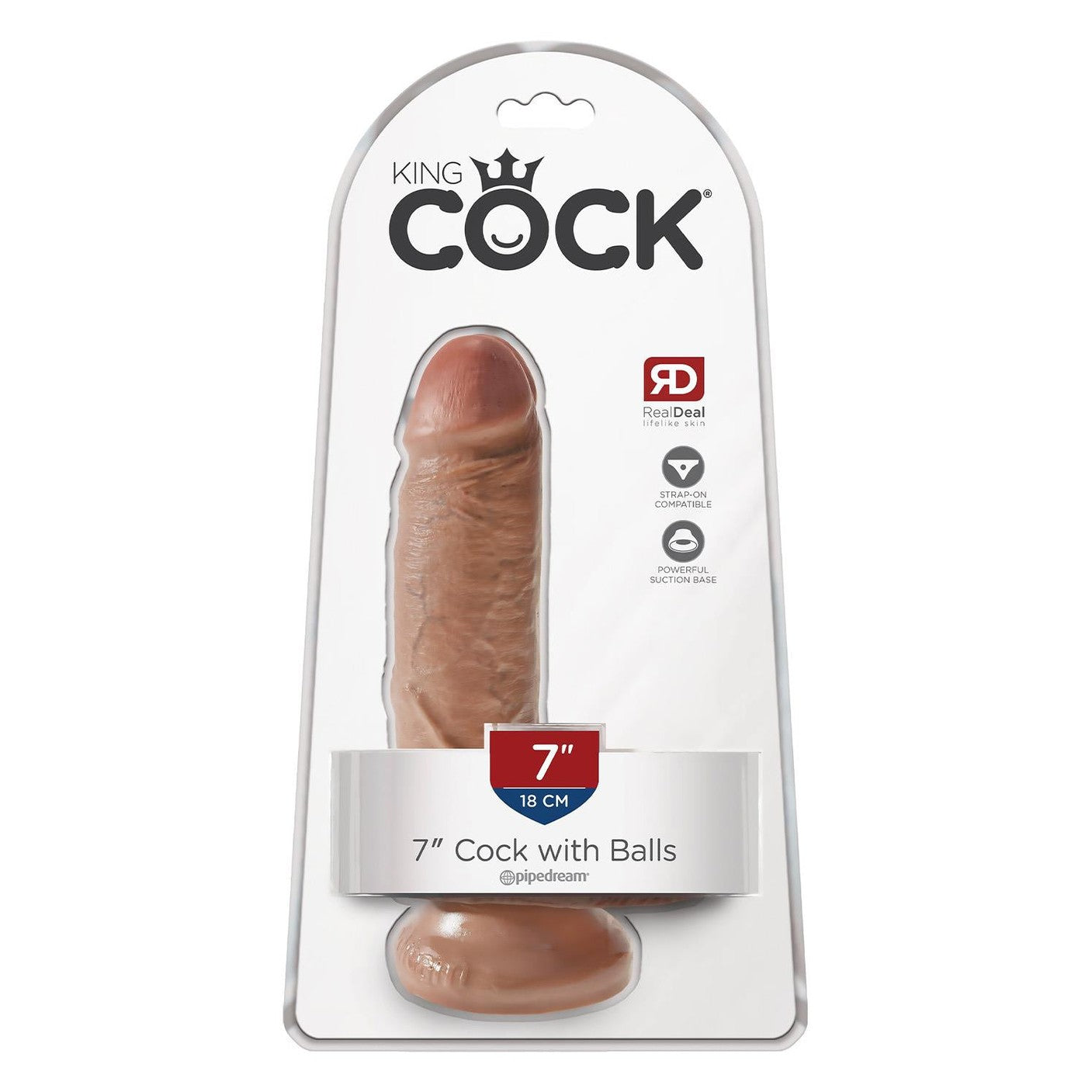 7 Inch Cock With Balls Tan