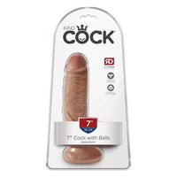 7 Inch Cock With Balls Tan