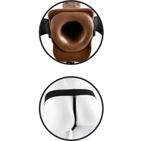 7 Inch Hollow Strap-On With Ball Brown