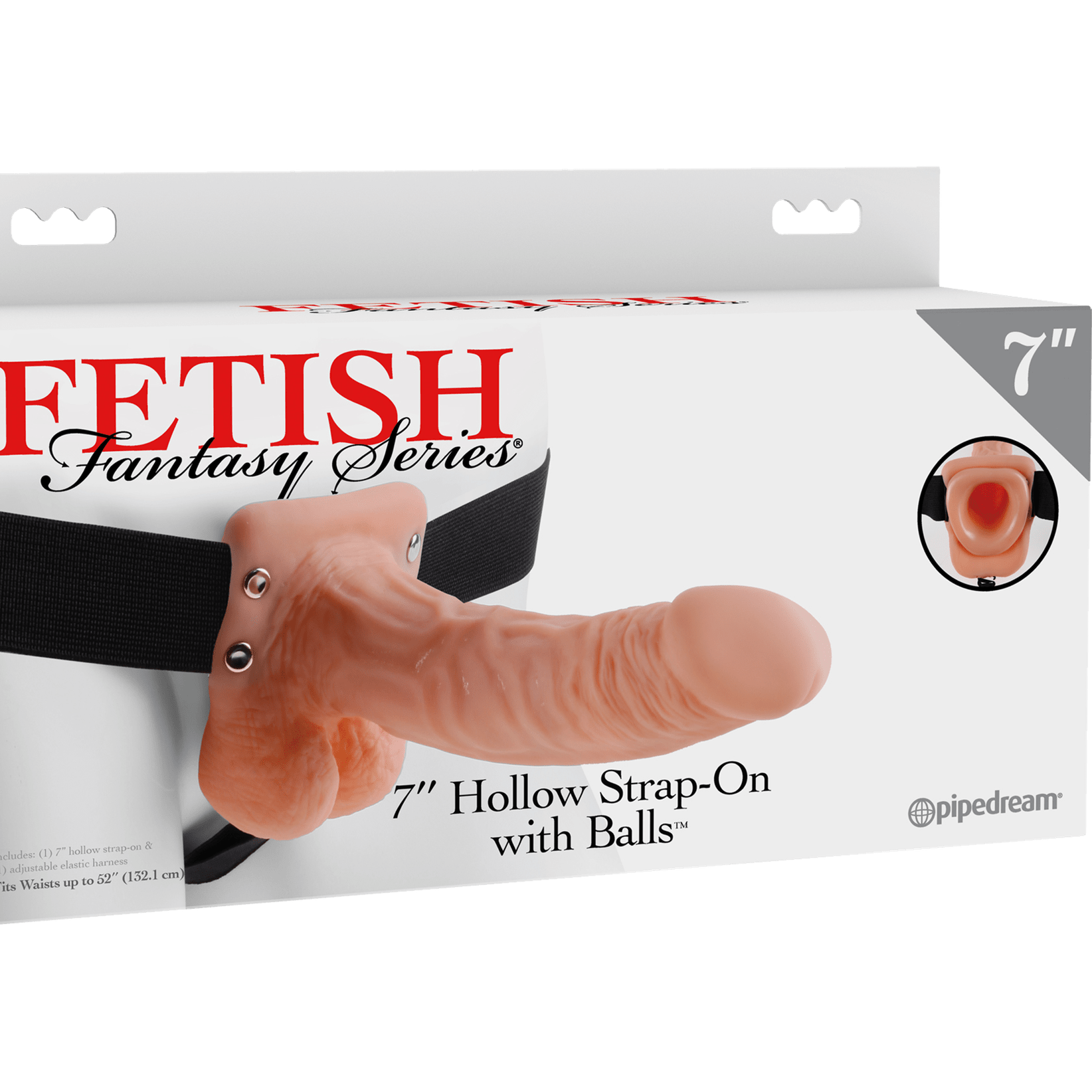 7 Inch Hollow Strap-On With Balls Light