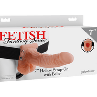 7 Inch Hollow Strap-On With Balls Light