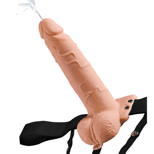 7 Inch Squirting Hollow Strap-On Light