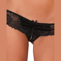 Crotchless Lace Boyshort Black S/M