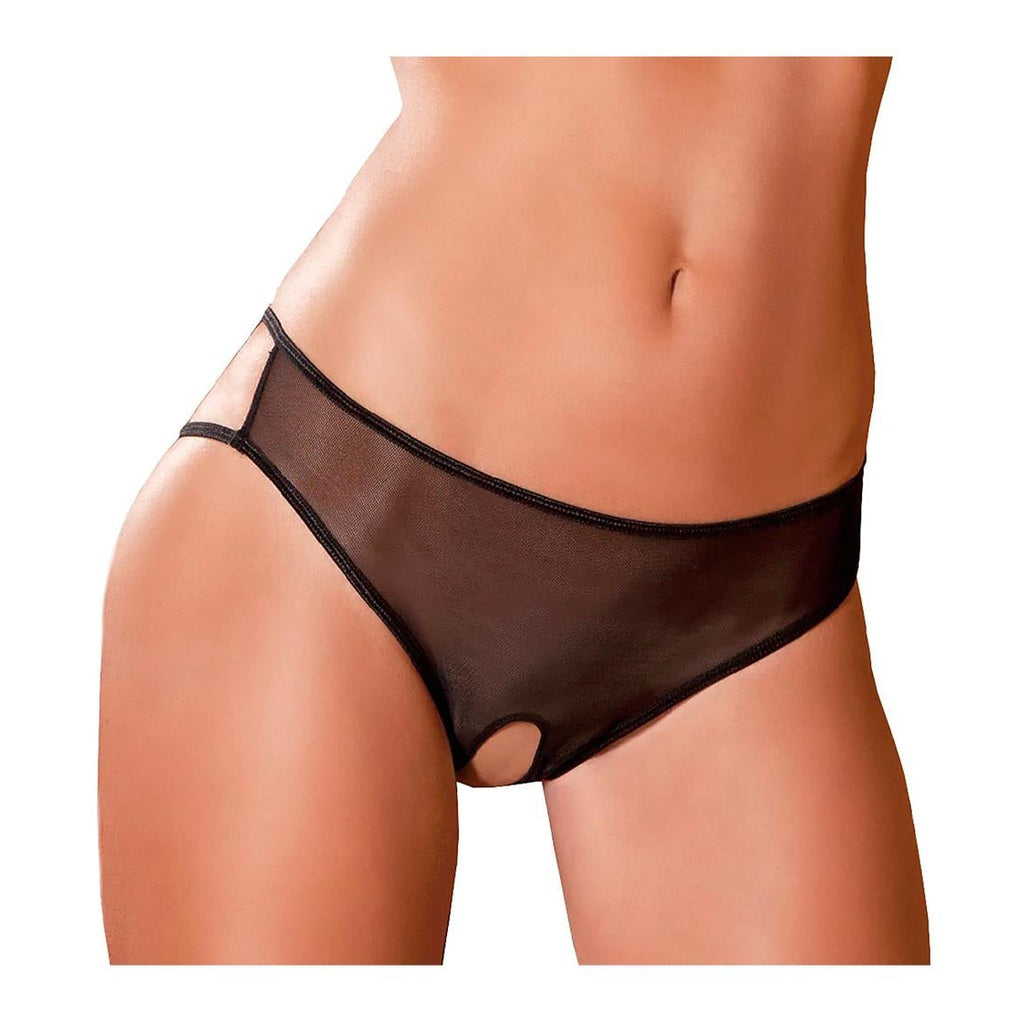 Crotchless Cage Back Boyshort Black M/L