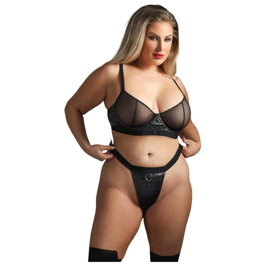 Wetlook kaarituelliset rintaliivit ja haarattomat pikkuhousut