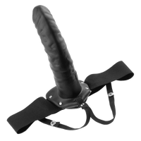 8 Inch Hollow Strap-On Black