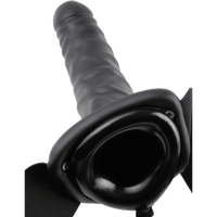8 Inch Hollow Strap-On Black