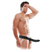8 Inch Hollow Strap-On Black