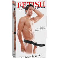 8 Inch Hollow Strap-On Black
