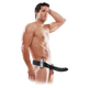 8 Inch Vibrating Hollow Strap-On Black