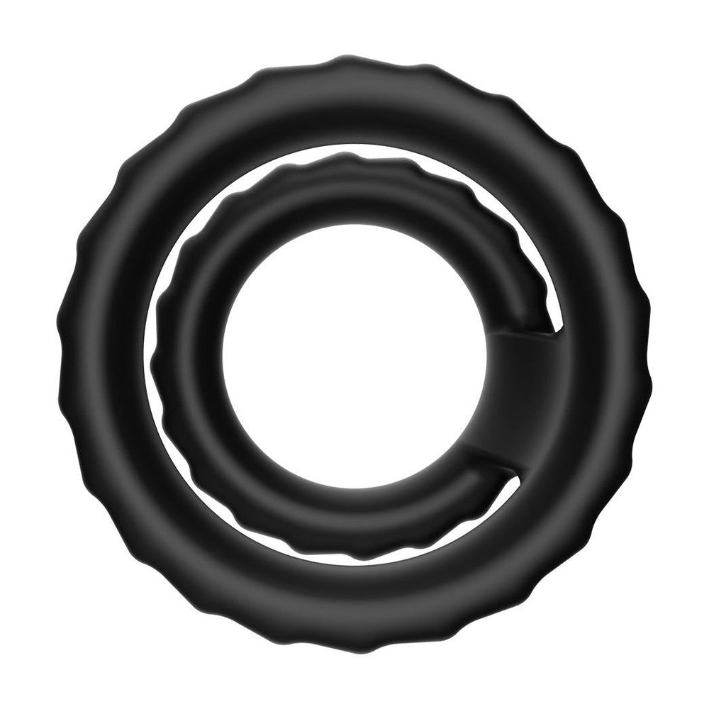 F-43 Tiered Cock And Ball Ring Black