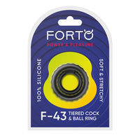 F-43 Tiered Cock And Ball Ring Black