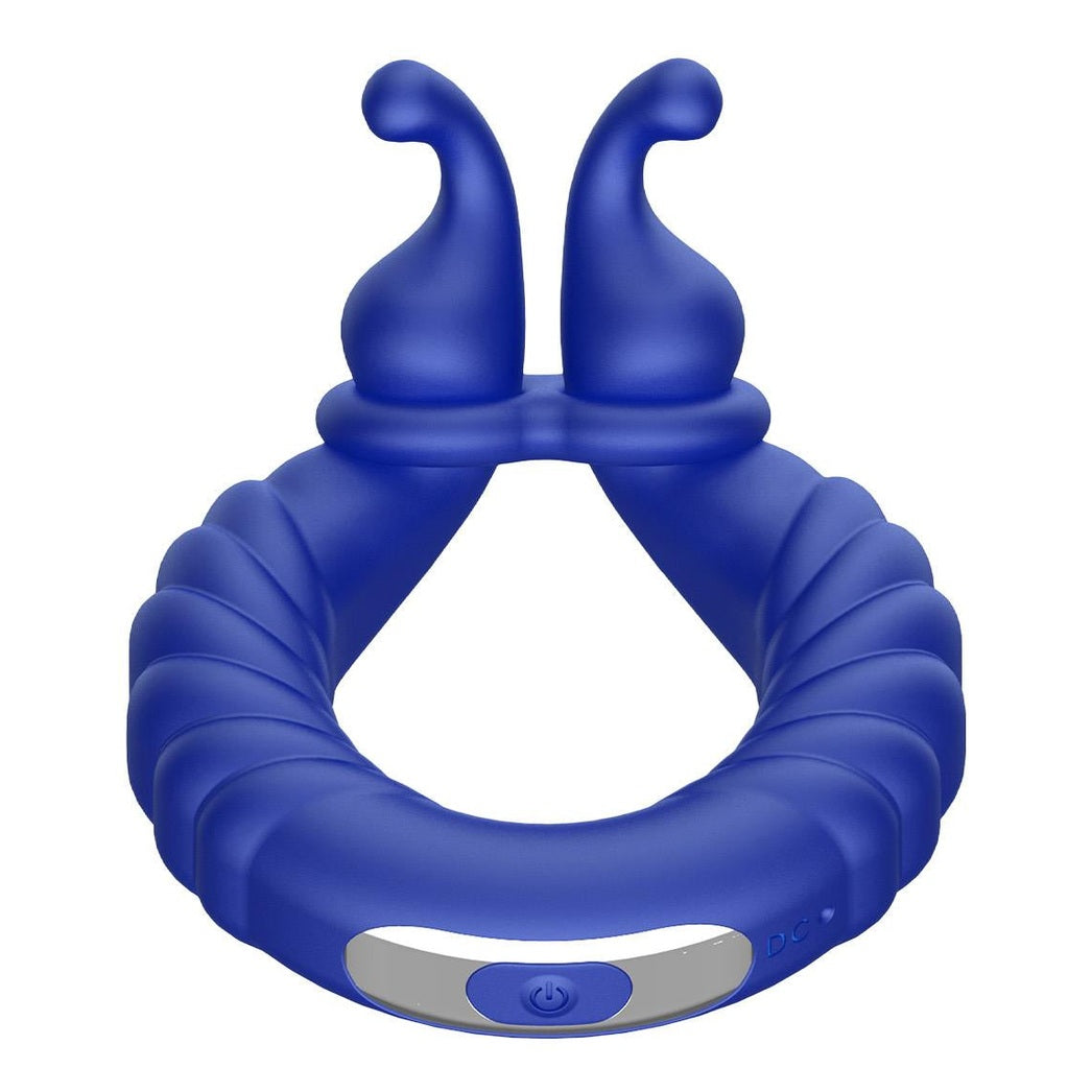 F-24 Textured Vibrating Cockring Blue