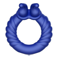 F-24 Textured Vibrating Cockring Blue