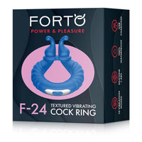F-24 Textured Vibrating Cockring Blue