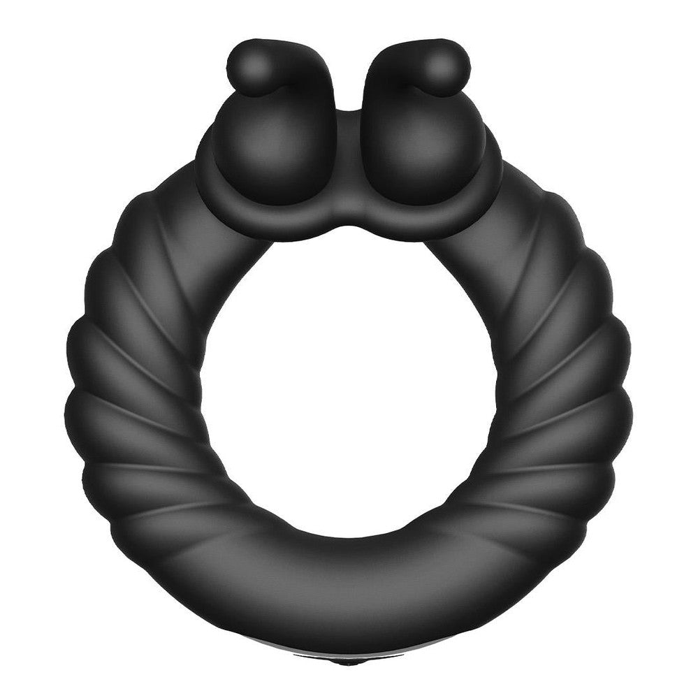 F-24 Textured Vibrating Cockring Black