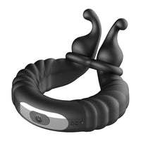 F-24 Textured Vibrating Cockring Black