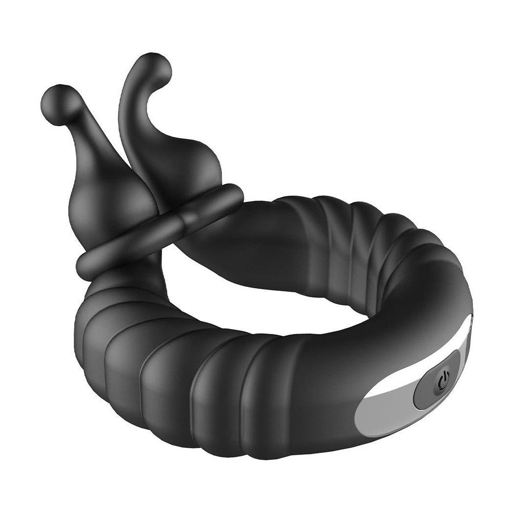 F-24 Textured Vibrating Cockring Black