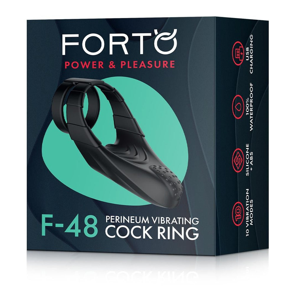 F-48 Vibrating Perineum Double C-Ring Black