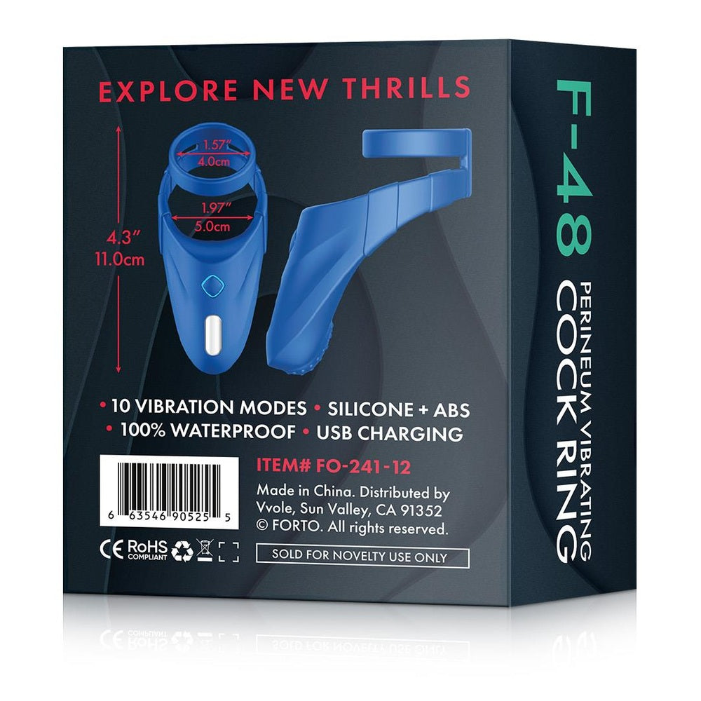 F-48 Vibrating Perineum Double C-Ring Blue