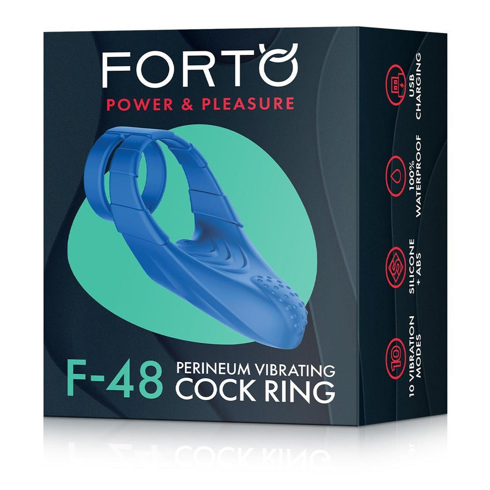 F-48 Vibrating Perineum Double C-Ring Blue